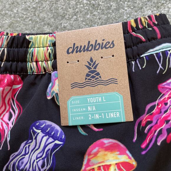 Chubbies Classic Lined Shorter Swim Trunk Jellyfish Print Boys Youth L 14 16 - Picture 6 of 14
